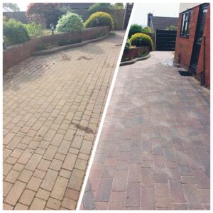 Block Paving Before and After - Driveway Pressure Washing in Bristol