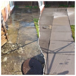 Paving patio Before and After - Patio Pressure Washing in Bradley Stoke Bristol