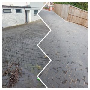 Block Paving Before and After - Driveway Pressure Washing in Bristol