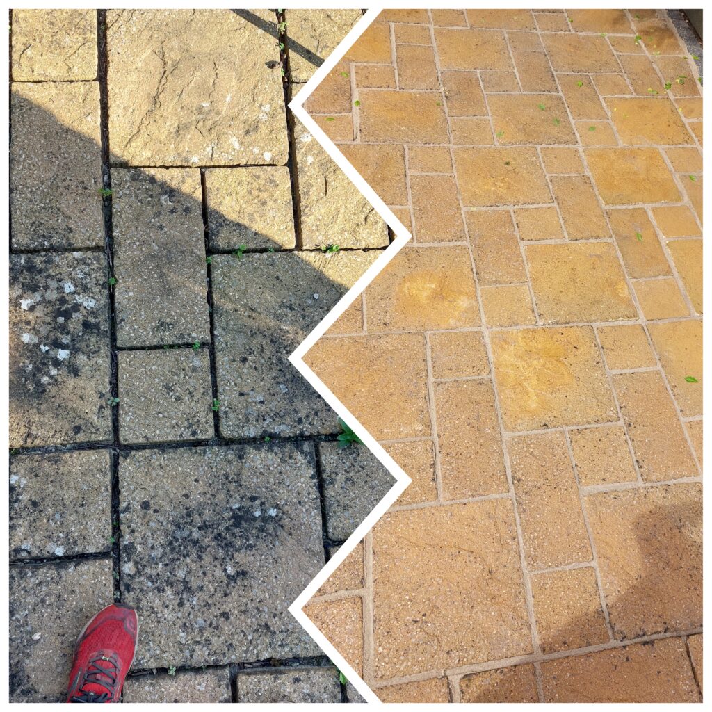 Nexus fusion jointing on riven patio slabs
